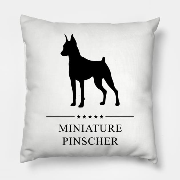 Miniature Pinscher Black Silhouette Pillow by millersye