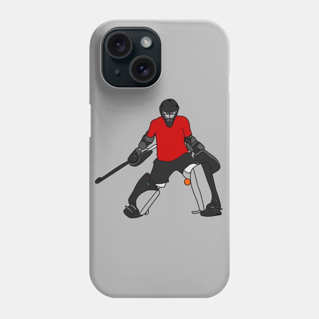 Field Hockey Goalie Red 2 Phone Case by Hydroxyl Design
