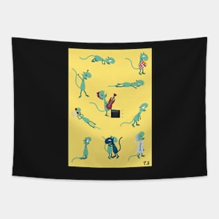 Lizard character board Tapestry