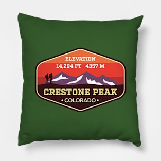 Crestone Peak Colorado - 14ers Mountain Climbing Badge Pillow