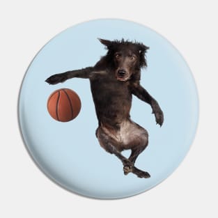 Dog Meme: Dog playing basketball Pin