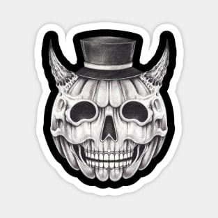 Surreal pumpkin skull halloween. Magnet