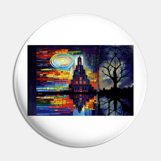 Mondrian Castle Pin