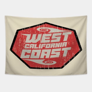 California West Coast Surf distressed Tapestry