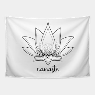 Namasté lotus flower, symbol of purity, resilience Tapestry