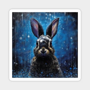 Black Rex Rabbit Magnet