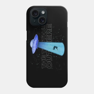 Alien abduction THE TRUTH IS OUT HERE wall art space alien spaceship stars cosmos ufo cyberpunk retro futurism Phone Case