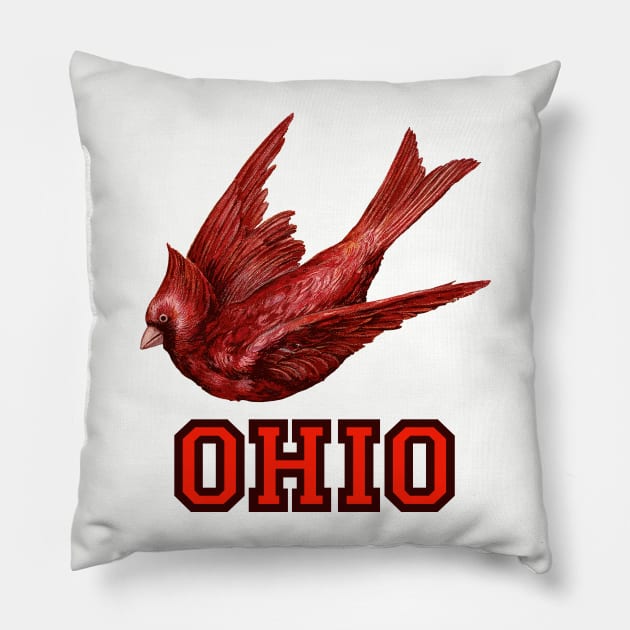 Vintage Style Ohio Cardinals Pillow by DankFutura
