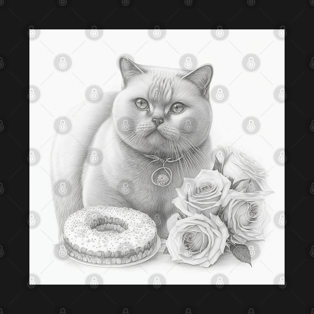 British Shorthair And Donuts by Enchanted Reverie