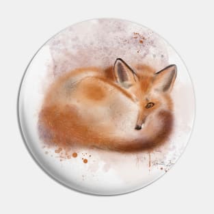 sleepy fox watercolor painting Pin