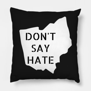 Don't Say Hate - Oppose Don't Say Gay - Ohio Silhouette - LGBTQIA2S+ Pillow