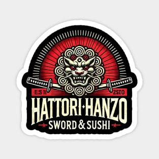 Hattori Hanzo Sword & Sushi - Japanese Warrior Magnet