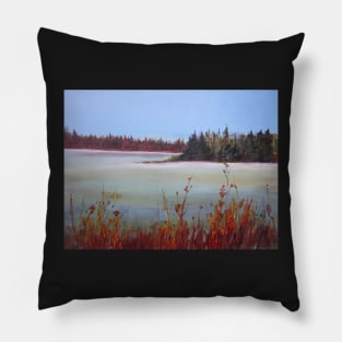 Winter in Island Lake Park Pillow