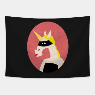 Masked Unicorn Tapestry