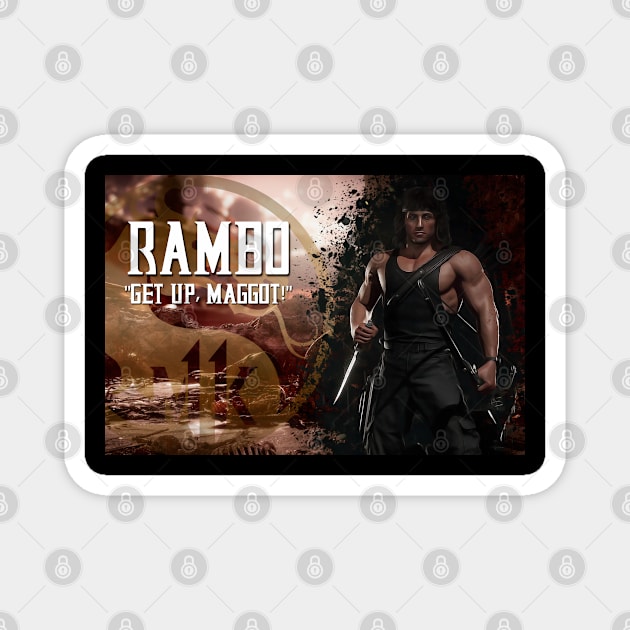 Rambo from Mortal Kombat 11 Art Print - 77211334 Magnet by Semenov