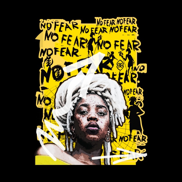 No Fear Afro Natural Strong Black Woman by Glass Table Designs