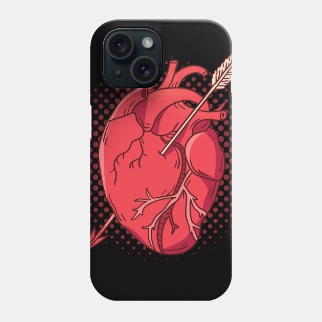 Valentine Day Arrow Heart bleeding Boys Girls Kids Gifts Phone Case by barranshirts