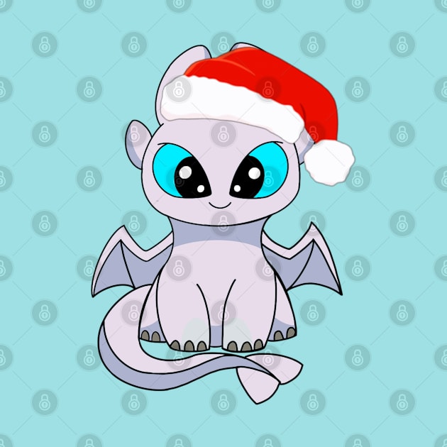 Christmas light fury dragon, how to train your dragon Christmas art, cute baby dragon, httyd by PrimeStore