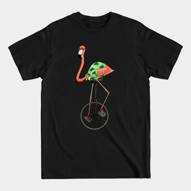 Discover Unicycle pink flamingo - Pink Flamingo - T-Shirt