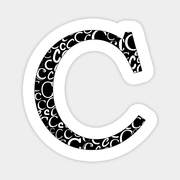 C Filled - Typography Magnet by gillianembers