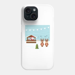 Christmas market cartoon illustration Phone Case