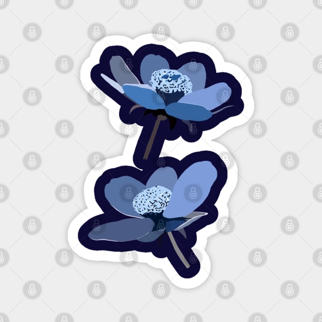 Blue Flowers Magnet by ElviaMontemayor