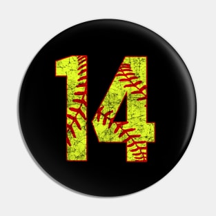 Fastpitch Softball Number 14 #14 Softball Shirt Jersey Uniform Favorite Player Biggest Fan Pin