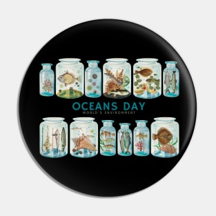 Keep an Oceans into a Bottle Oceans Day Pin