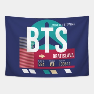 Bratislava, Slovakia (BTS) Airport Code Baggage Tag Tapestry