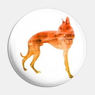 Orange & Yellow Waves Whippet Pin