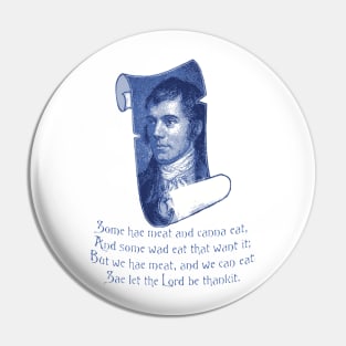 The Selkirk Grace Burns Night Supper Poem Pin