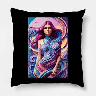 Abstract Composition Fashion Style Female Model Pillow