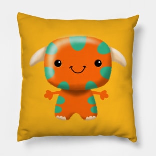 Cute Orange Monster Pillow