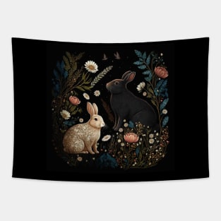 Whispery Rabbits Whiffing at The Witching Hour Tapestry