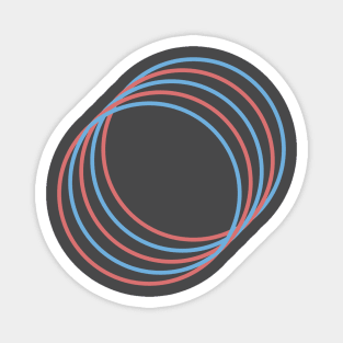 Red, Blue Rings Magnet