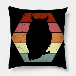 Vintage Owl Silhouette | Owls Bird Birds Nocturnal Pillow