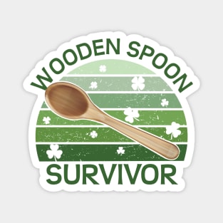 Wooden Spoon Survivor Funny St Paddys day Design Magnet