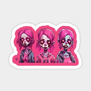 Creepy pink zombie Magnet