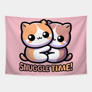 Snuggle Time!! Cute Cuddle Cats Tapestry