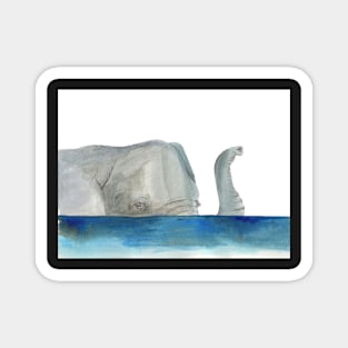 Elephant in water Magnet