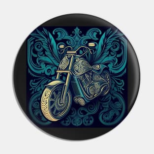 Hand Drawn Chopper Motorcycle Pin