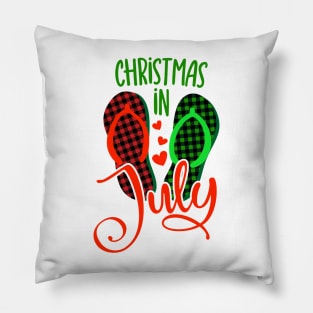 Christmas in July Flip Flops Funny Beach Summer Pillow