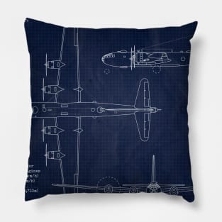 B29 Superfortress Blueprint Pillow