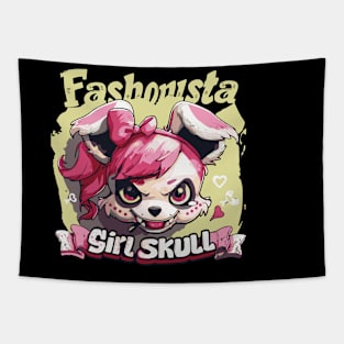 Skull Girl, Skull Fun T-Shirt 06 Tapestry