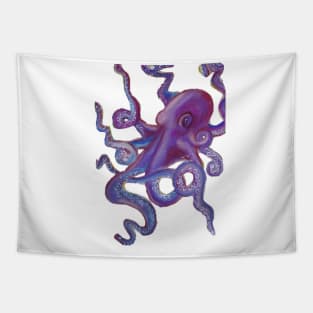 Brightly colored purple octopus Tapestry