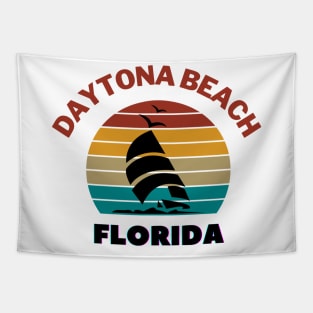 Daytona Beach Florida Retro Vintage Sunset Tapestry