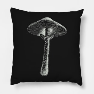 White Mushroom drawing Pillow