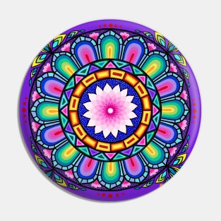 Stained Glass Window Mandala Pin