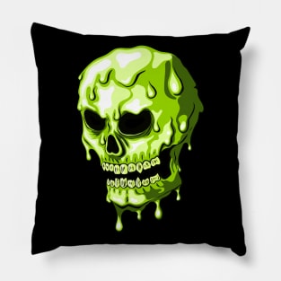 Radioactive Melting Skull Pillow