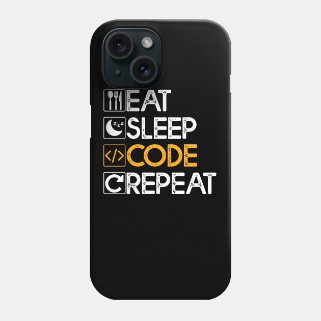 Eat Sleep Code Repeat Gift Coding Lovers Gift Phone Case by mommyshirts